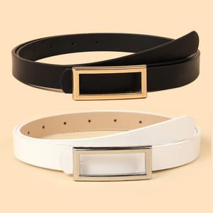 Yonger coreano Casual moda Joker estilo señoras Jeans cinturón al por mayor Cruz-Frontera Rectangular aleación hebilla PU cinturones de plástico - Product Image 4