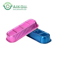 200ml jetable coloré en aluminium feuille pain gâteau moule de cuisson cuisson un moule à pain récipient avec couvercle