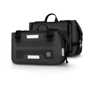 Sacoche de moto en PVC tendance 30L, étanche, réfléchissante, avec fermeture éclair, pour la conduite nocturne, double sacoche arrière, sans barres de traction - Product Image 5