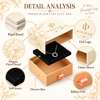 Boîte à bijoux HONPAK avec logo personnalisé, boîte coulissante en papier, emballage haut de gamme pour le rangement de colliers, bagues et bracelets