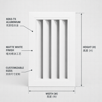Diffuseur linéaire en alliage d'aluminium sur mesure, résistant à la pluie, avec grille filtrante pour la ventilation