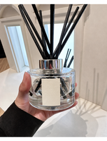 Diffuseur d'ambiance en rotin d'intérieur, motif carillon bleu, parfum Poire Anglaise et Fleur d'Oranger, pour cadeaux et mariages