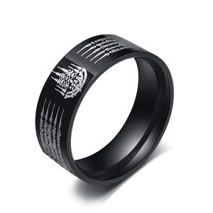 E-Commerce Thailand Vijf Geschriften Diamant Symbool <span class=keywords><strong>Ring</strong></span> Roestvrij Staal Duimjuweel In Voorraad Voor Dropshipping - Product Image 1