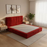 Lit pliant réglable facile à assembler avec cadre compressé, matelas souple, écologique, design moderne et transitoire pour chambre à coucher, taille King Size