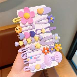 Fermagli per capelli per bambini in plastica colorata per ragazze con dopamina da cartone animato per frangia laterale per feste - Product Image 6