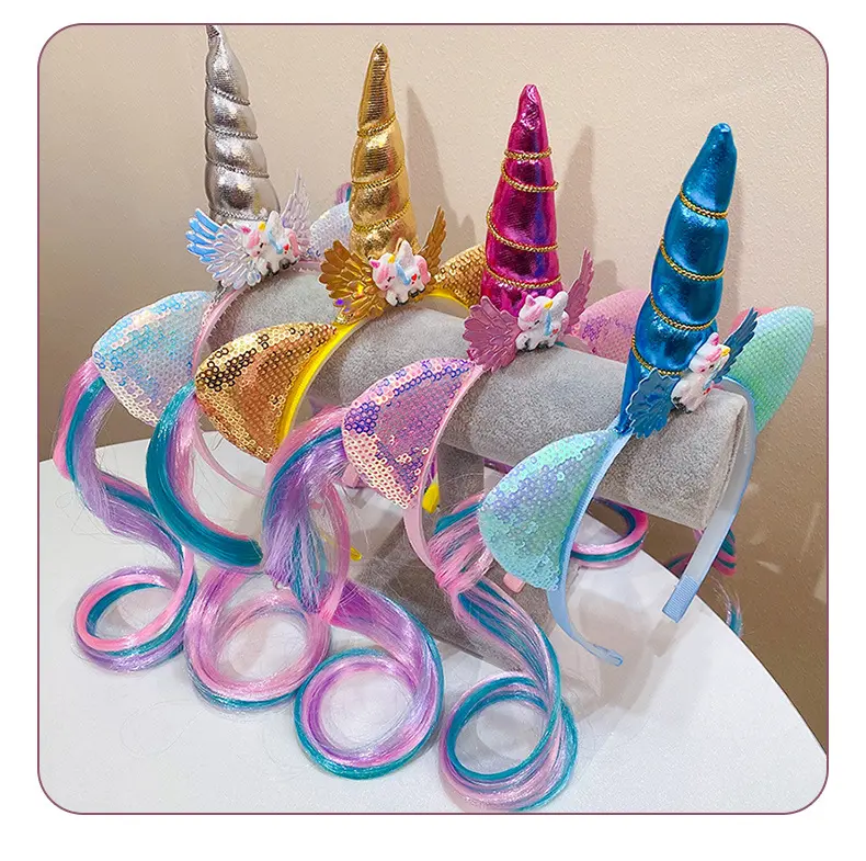 Cute Children's Headdress Unicorn Hair Hoop Headband for Kids Birthday Party Decoration Hairband kids Accessory