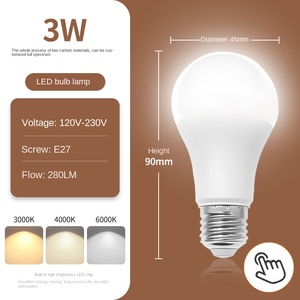 Cảm ứng mờ cảm biến LED bóng đèn AC 220V E27 cơ sở nhựa nhôm tiết kiệm năng lượng A19 - Product Image 6