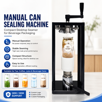 Machine manuelle de scellage de canettes pour thé, café, jus, canettes en plastique transparentes, équipement de scellage commercial pour salons de thé