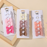 Lot de 6 nœuds pour cheveux de bébé en ruban gros-grain couleur unie, pinces à cheveux pour enfants, accessoires capillaires, vente en gros directe usine