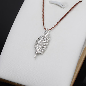 Pendentif Ailes d'Ange en Argent S925 pour Femme, Accessoire de Bijoux DIY avec Plateau Vide Semi-fini 600 - Product Image 2