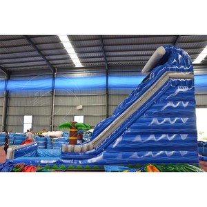 Scivoli Gonfiabili Personalizzati in PVC Blu Effetto Marmo per Parchi Acquatici, Scivoli Acquatici per Adulti da Interno/Esterno - Product Image 4