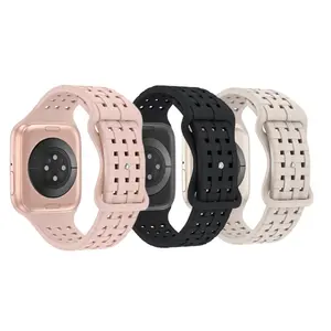 공장 직판 실리콘 흑백 수직 짠 나비 S8 모양의 네일 버클 시계 스트랩 Apple Watch Ultra 49MM