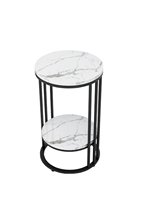 Console moderne de luxe en marbre style nordique Donna, avec rangement, pour plantes d'intérieur, multi-niveaux, pour balcon