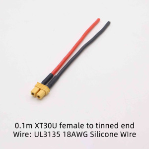Conector de Alimentación para Batería de Iones de Litio XT90U, Cable de Silicona de Alta Resistencia, Adaptador de Enchufe Macho y Hembra XT30 XT60 XT90 UL31135, Amarillo Estañado - Product Image 4