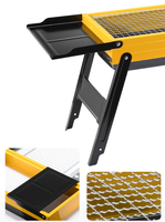 Barbecue portable pliable avec support de rangement, camping en plein air, pique-niques, barbecue, facile à assembler