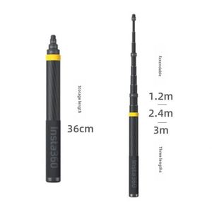 X704 Insta360 X3 Xtra <b>Camera</b> Carbon Fibre Black Selfie Stickenhanced Extended Edition Selfie Stick - Product Image 4