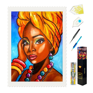 Peinture diamant 5D DIY pour la maison, motifs de femmes noires africaines, broderie au point de croix, mosaïque, diamants carrés AB pleine surface - Product Image 3