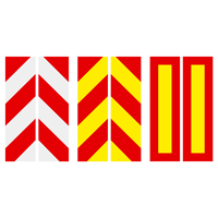 Triangle carré jaune rouge Orange lent camion d'avertissement arrière réfléchissant Chevron autocollant signe pour véhicules lourds