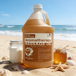 Huile de massage corporel professionnelle de qualité salon, pédicure, manucure, formule légère non grasse, gallon, avec des ingrédients naturels - Product Image 1
