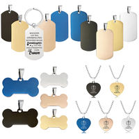 Logotipo personalizado sublimación en blanco Metal nombre de la mascota ID código QR Etiqueta de perro para grabar collar etiquetas de perro de acero inoxidable