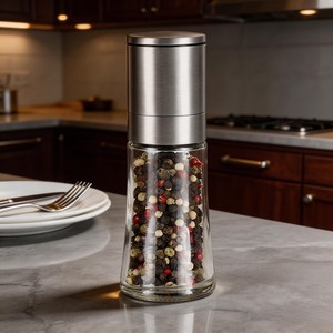 Moulin à café en acier inoxydable primé pour la cuisine domestique - Noyau en céramique de 70 ml avec bocaux en verre - Product Image 1