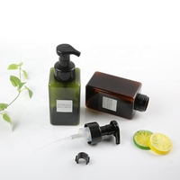 Flacon pompe carré en PETG 250ml 450ml 650ml avec pulvérisateur, 100 pièces MOQ, distributeur de savon liquide nettoyant visage