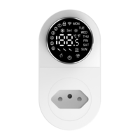 Termostato Inteligente de Plástico con Enchufe Eléctrico Europeo, Control por Voz y Aplicación, Wi-Fi, para Garaje, Exteriores, Hogar, RV, Calefacción por Suelo Radiante Universal