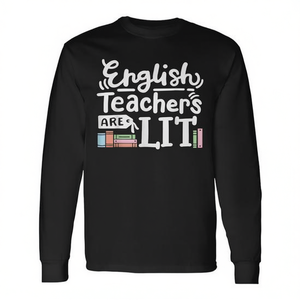 Camiseta de manga larga con estampado de profesores de inglés, ropa promocional - Product Image 2