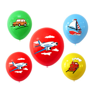 Décorations de fête d'anniversaire pour enfants, nouveaux véhicules de transport, ballons en latex, bannière, décoration de gâteau, <span class=keywords><strong>ensemble</strong></span> de fête pour garçon - Product Image 5