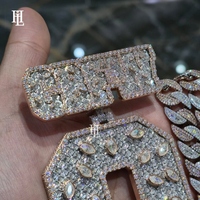 Liontin Mewah Berlian Moissanite Bentuk Marquise VVS untuk Hadiah Pesta, Model Angka Q, Full Iced Out, Perhiasan Khusus Pria Rapper Hip Hop