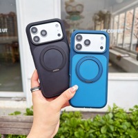 Coque de téléphone antichoc magnétique avec anneau rotatif à 360 degrés 2-en-1 en TPU+PC pour iPhone 17 15 Pro Max