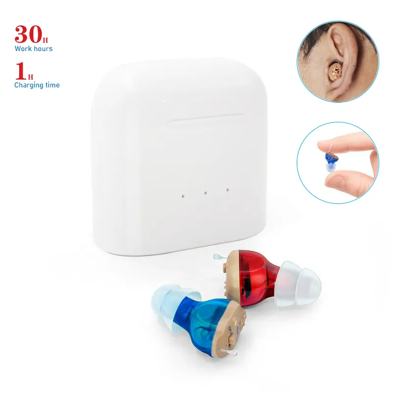 OEM & ODM Mini CIC Hearing Aids Rechargeable Amplifier Personal Ear Invisible Hearing Aid For Deaf