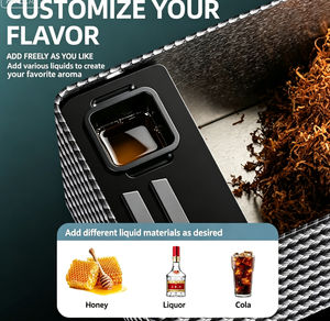 Humidor de Escritorio WOQI Clásico con Acabado en Laca Negra, Madera de Cedro, Caja para Cigarros, Cerradura de Combinación Frontal, Higrómetro, Alimentación USB - Product Image 6