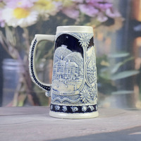 Chope à bière et à vin réutilisable en porcelaine écologique, motif classique populaire de la Bavière – Relief emblématique du château de Neuschwanstein