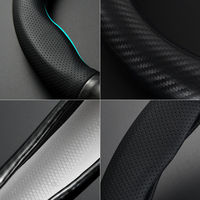 Couverture de volant de voiture en Fiber de carbone, cuir tressé au guidon, pour BMW E46, E39, 330i, 540i, 525i, 530i, 330Ci, M3, 2001, 2002, 2003