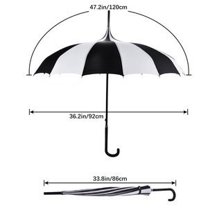 Outdoor <b>Umbrella</b> with logo Retro Pagoda Parasol Sun <b>Umbrella</b> UV Protection <b>Umbrella</b> Retro with Hook Handle - Product Image 2