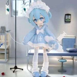 OB11 <strong>Doll</strong> Clothes Blue Maid Nurse Uniform Girl Bow Dress And Socks Handmade Ornaments Toys <strong>Dolls</strong> Clothes - Product Image 1
