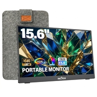 Écran LCD portable de 15,6 pouces, rapport de contraste 1200:1, angle de vision de 178°, haut-parleurs intégrés, support mural pour le jeu et le divertissement