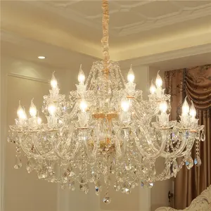 Sang Trọng Hiện Đại Vàng Glass K9 Pha Lê Chandelier Trong Nhà Phòng Khách Treo Chiếu Sáng Cho Khách Sạn Phòng Ngủ Pendant Lights Đèn Chùm