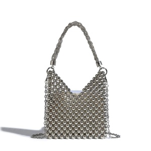 Women's European American Fashion Beaded Mobile Phone <b>Bag</b> New Style Mini <b>Small</b> Chain Diagonal Open Closure Tanjing - Product Image 5