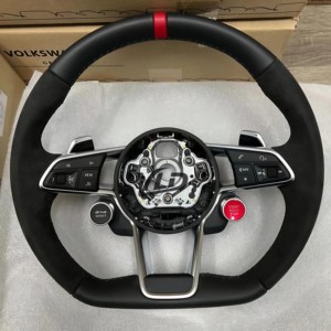 Volante Piatto in Vera Fibra di Carbonio Perforata YLD Compatibile con <span class=keywords><strong>Audi</strong></span> 10-15 R8 TT 13-17 SQ5 - Product Image 5