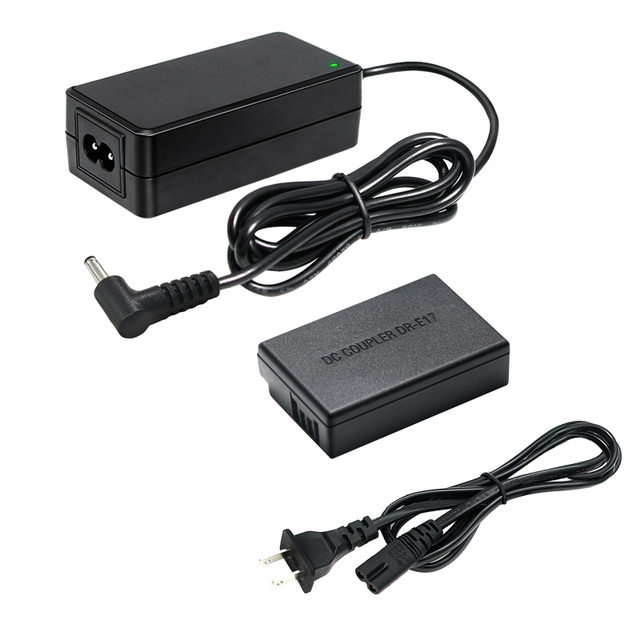 DR-E17 LP-E17 Dummy Battery AC Power Adapter Kit for Canon M50 M6 Mark II R50 R10 R8 Live Streaming Camera