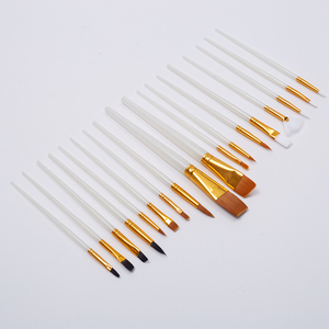 Bán Buôn Giá Thấp 18Pcs Nhựa Xử Lý Nylon Tóc Sơn Bàn Chải Thiết Lập Cho Sơn Dầu Acrylic - Product Image 2