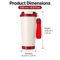 Mug de voyage isotherme en acier inoxydable 500 ml, gobelet sous vide avec couvercle et sangle, logo personnalisé, isolation thermique 6-12 heures, coffret cadeau