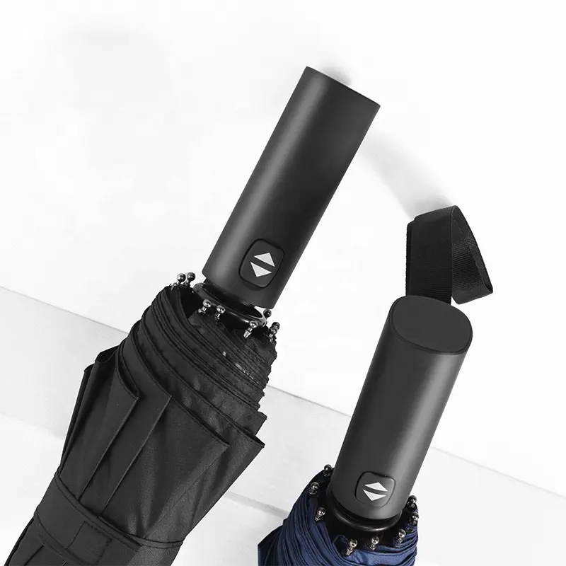 卸売ブランド広告カスタマイズギフトボックス自動プロモーション雨のための3つ折り傘