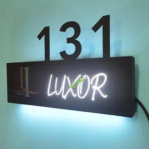 Yiyao tùy chỉnh cửa khách sạn tấm số căn hộ thắp sáng LED tấm dấu hiệu