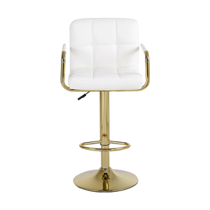 <span class=keywords><strong>Tabouret</strong></span> de bar pivotant moderne de haute qualité, dossier carré <span class=keywords><strong>doré</strong></span> avec fonction réglable pour la maison, l'hôtel, la salle à manger ou le salon - Product Image 3