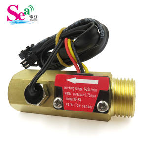 Hersteller OEM Messing Turbine Durchfluss messer YF-B4 G1/2 Außengewinde Hall Sensor 50K Temperatur fühler 1-25L/min 660 Impulse/L. - Product Image 2