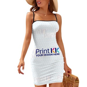 Vestido ceñido al cuerpo informal para mujer, correa de espagueti corta, cuello plano, decoración de encaje, tela de punto, estampado de verano Natural, 2 uds. - Product Image 2