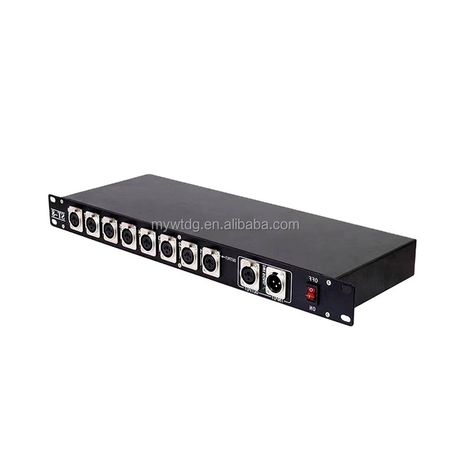 Factory Wholesale 8 Way Dmx Distridutor 8 Road signal Amplifier 8 signal Distribution Outputs